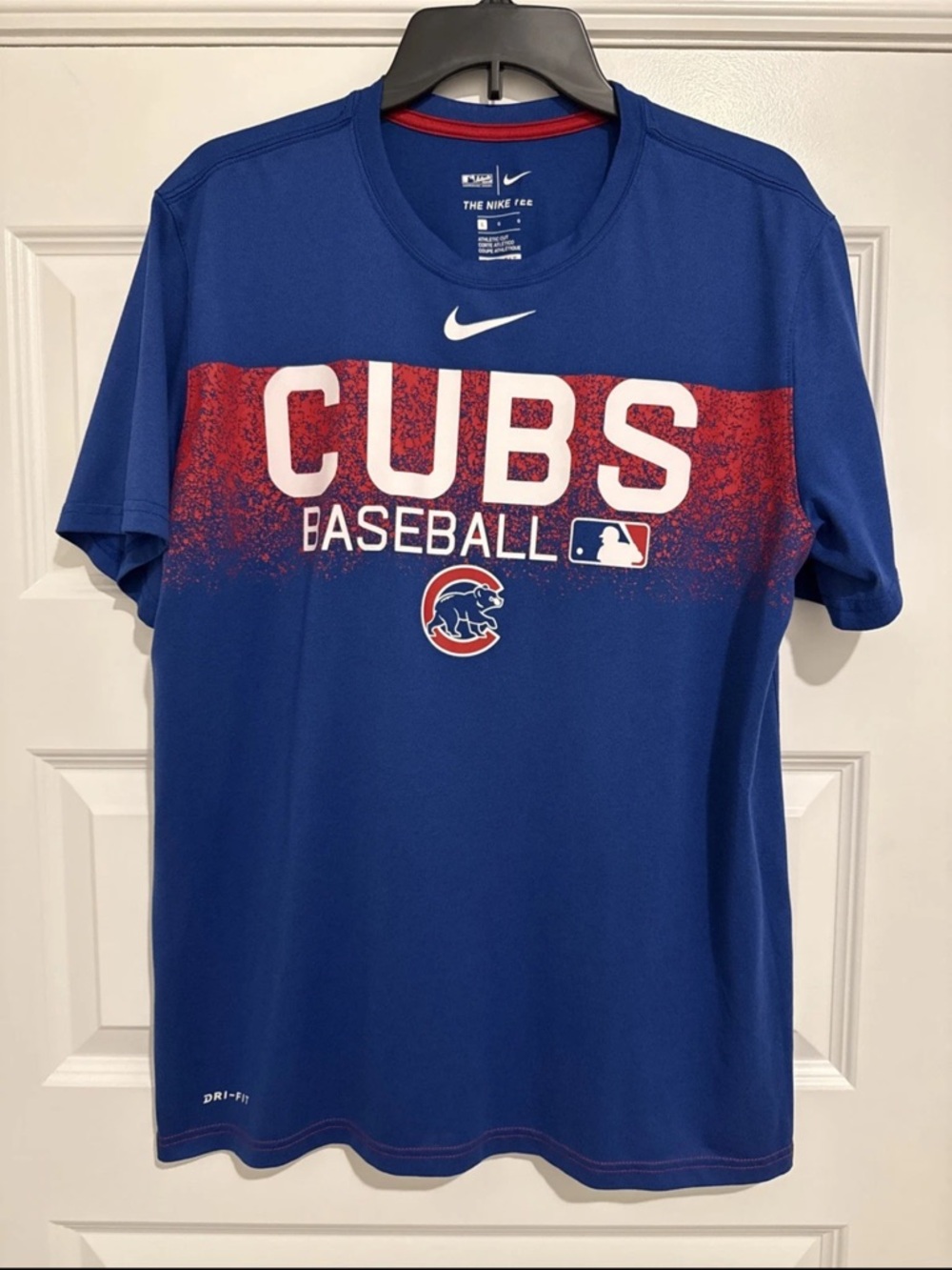 Nike Blue Athletic Dri-FIT Crew Tee with White Swoosh